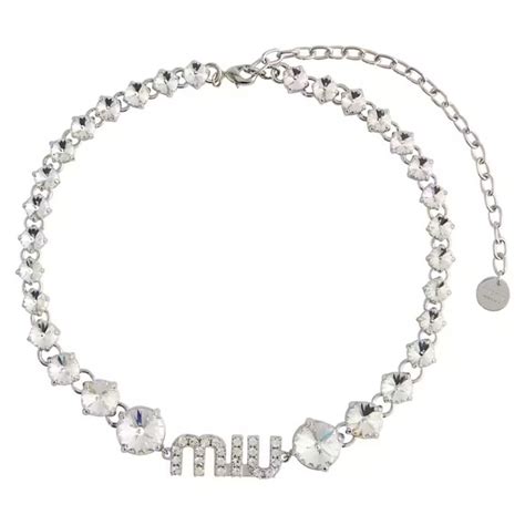 miu miu necklace choker|miu mi u pendant necklace.